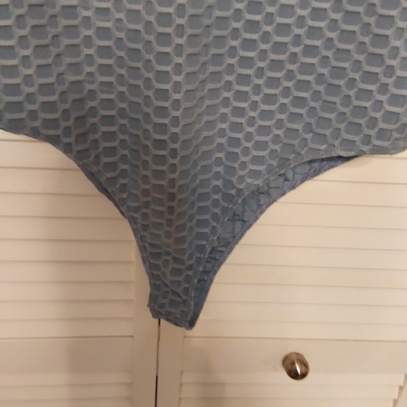 Fashion Nova Blue Textured Bodysuit - Picture 8 of 9